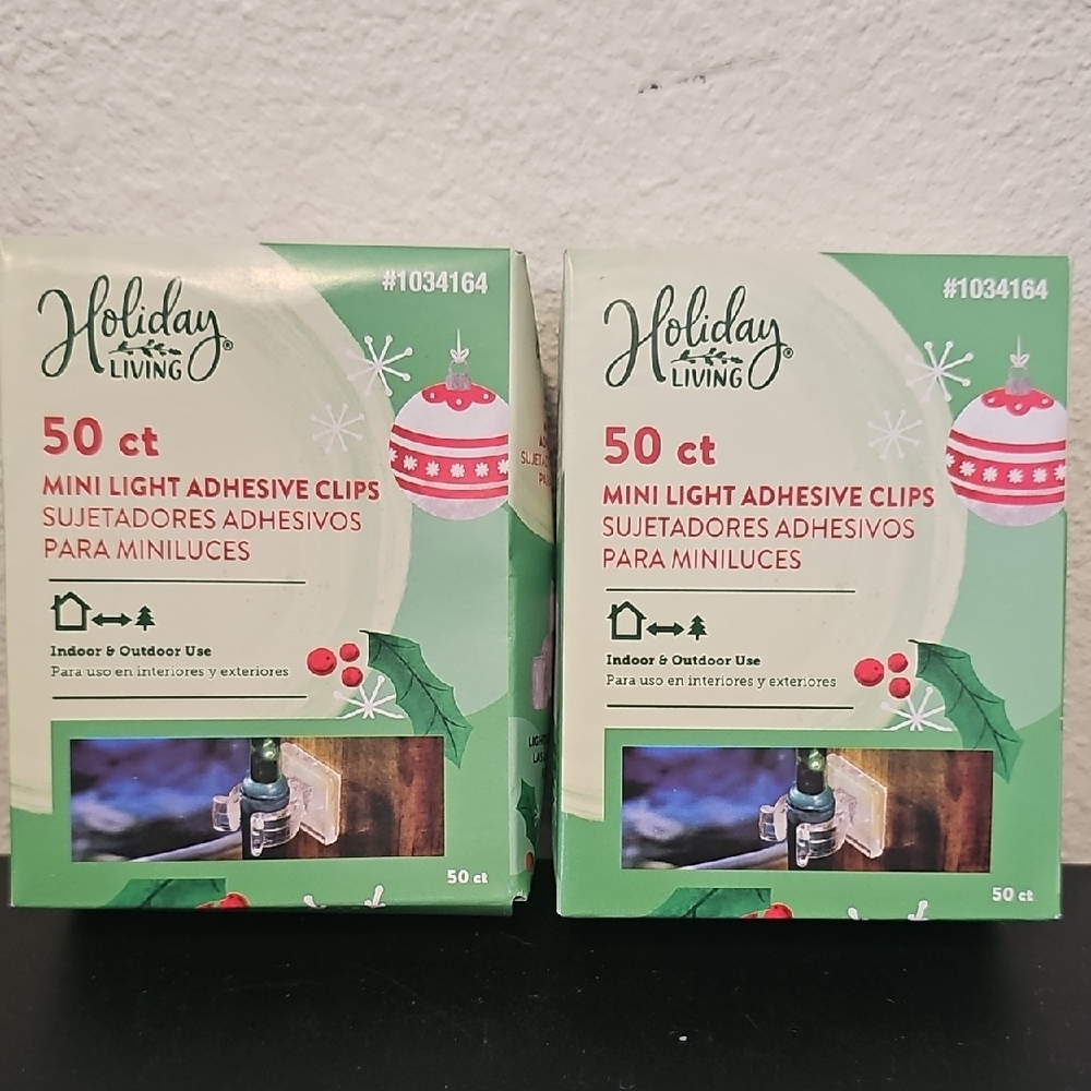 Holiday Living Mini Light Adhesive Clips 50 Ct x 2